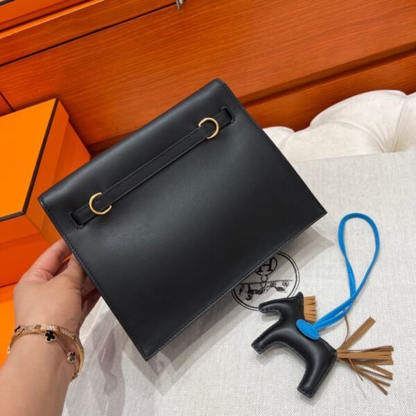 CK89 Black Kelly Danse 22CM Swift Leather PHW Hardware All Handmade