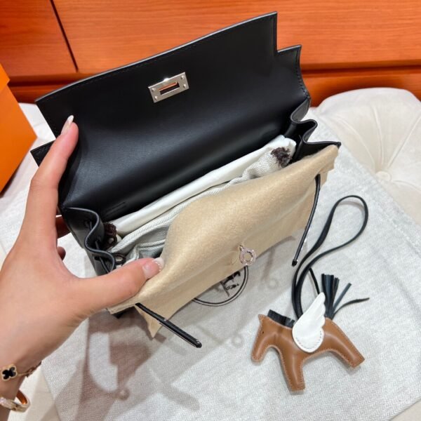 CK89 Black Kelly Danse 22CM Swift Leather PHW Hardware All Handmade