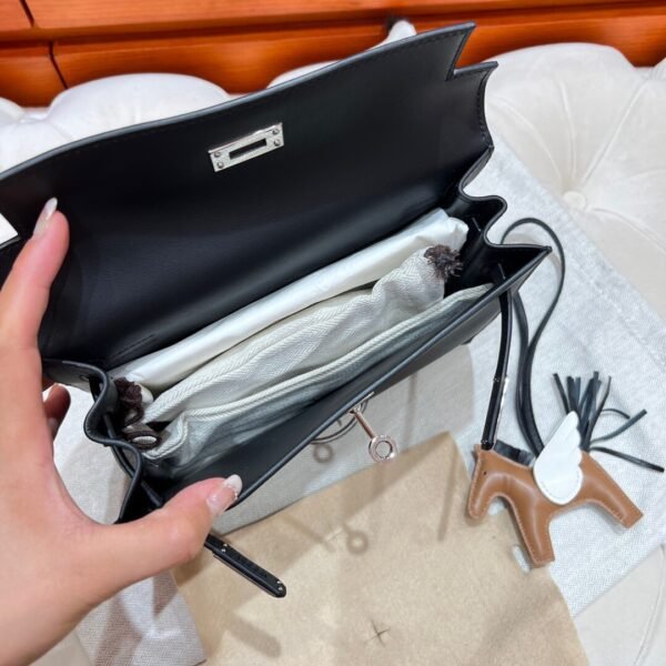 CK89 Black Kelly Danse 22CM Swift Leather PHW Hardware All Handmade