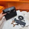 CK89 Black Kelly Danse 22CM Swift Leather PHW Hardware All Handmade