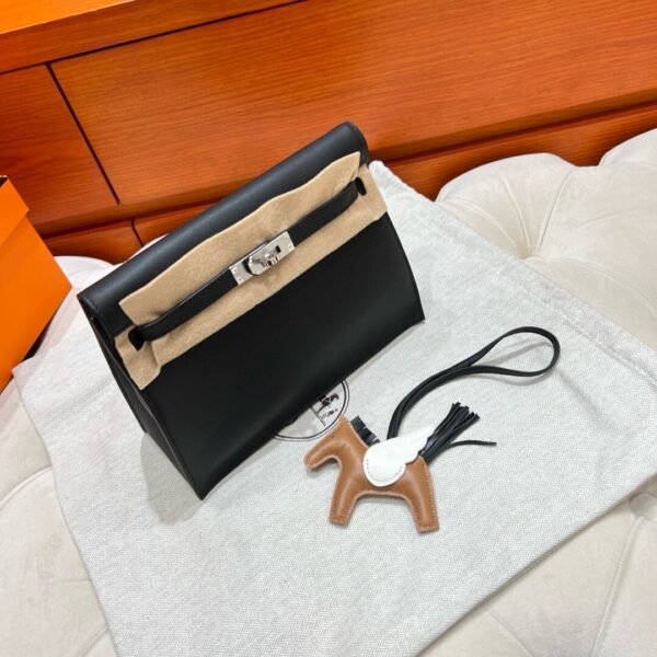 CK89 Black Kelly Danse 22CM Swift Leather PHW Hardware All Handmade