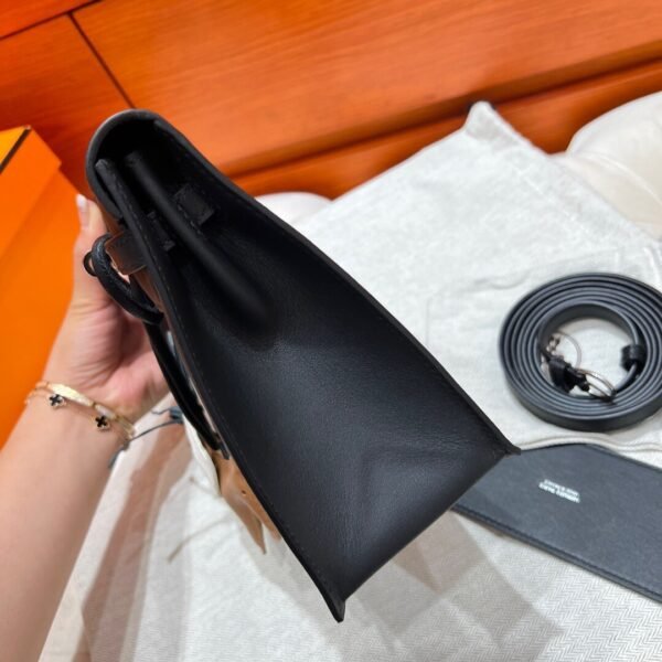 CK89 Black Kelly Danse 22CM Swift Leather PHW Hardware All Handmade