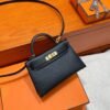 CK89 Black Mini Kelly 19CM Bag Epsom Leather Gold Hardware Dubai UAE