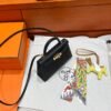 CK89 Black Mini Kelly 19CM Bag Epsom Leather Gold Hardware Dubai UAE