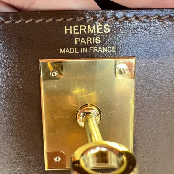 CK18 Etoupe Kelly 32CM Box Leather Gold Hardware Top Quality Hermes Factory