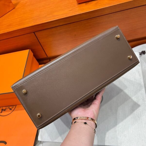 CK18 Etoupe Kelly 32CM Box Leather Gold Hardware Top Quality Hermes Factory