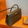 CK18 Etoupe Kelly 32CM Box Leather Gold Hardware Top Quality Hermes Factory