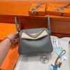 0L Gris Meyer Hermes Lindy 26CM Clememce Leather Gold Hardware Full Handmade