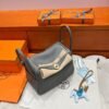 0L Gris Meyer Hermes Lindy 26CM Clememce Leather Gold Hardware Full Handmade