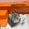 0L Gris Meyer Hermes Lindy 26CM Clememce Leather Gold Hardware Full Handmade