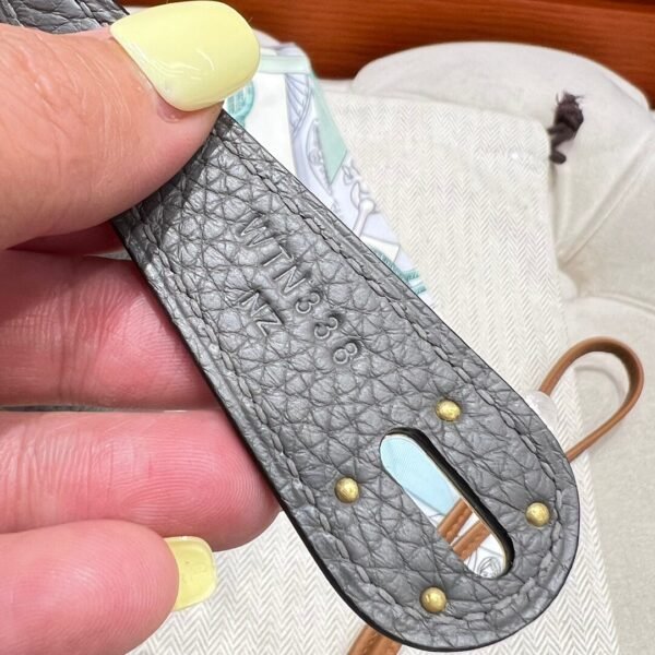0L Gris Meyer Hermes Lindy 26CM Clememce Leather Gold Hardware Full Handmade