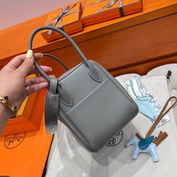 0L Gris Meyer Hermes Lindy 26CM Clememce Leather Gold Hardware Full Handmade
