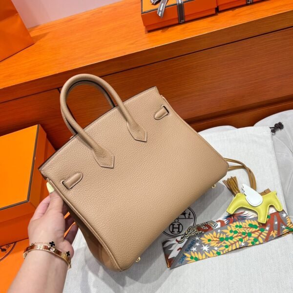 0M Chai Hermes Birkin 25CM Bag Togo Leather Gold Hardware Full Handmade