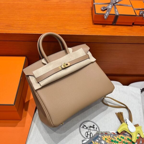 0M Chai Hermes Birkin 25CM Bag Togo Leather Gold Hardware Full Handmade