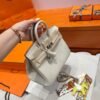 CK10 Craie Hermes Birkin 25CM Bag Togo Leather Silver Hardware Full Handmade