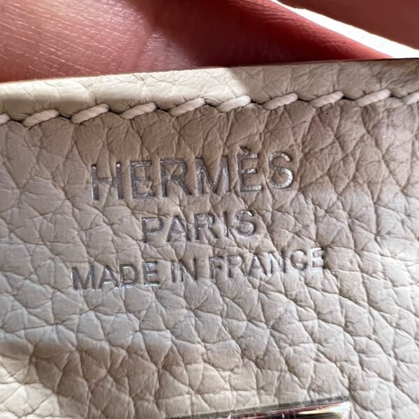 CK10 Craie Hermes Birkin 25CM Bag Togo Leather Silver Hardware Full Handmade