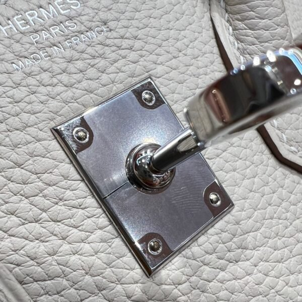 CK10 Craie Hermes Birkin 25CM Bag Togo Leather Silver Hardware Full Handmade