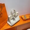 CK10 Craie Hermes Birkin 25CM Bag Togo Leather Silver Hardware Full Handmade