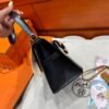 CK89 Noir Hermes Kelly Desordre 20 Box Leather Gold Hardware Full Handmade Top Quality