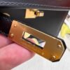 CK89 Noir Hermes Kelly Desordre 20 Box Leather Gold Hardware Full Handmade Top Quality