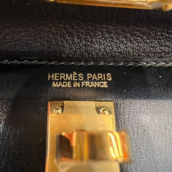 CK89 Noir Hermes Kelly Desordre 20 Box Leather Gold Hardware Full Handmade Top Quality