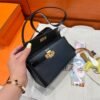 CK89 Noir Hermes Kelly Desordre 20 Box Leather Gold Hardware Full Handmade Top Quality