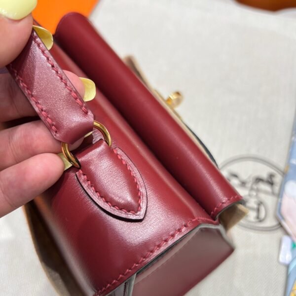 55 Rouge H Hermes Kelly Desordre 20 Box Leather Gold Hardware All Handmade