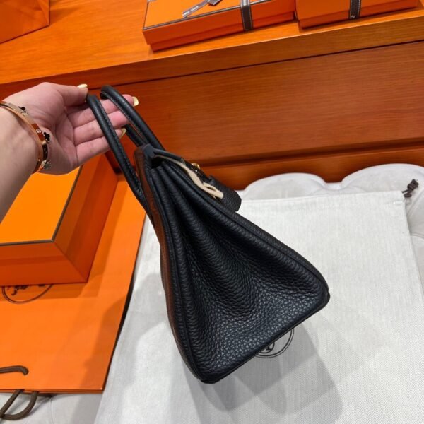 CK89 Noir Hermes Birkin 25CM Bag Togo Leather Gold Hardware All Handmade