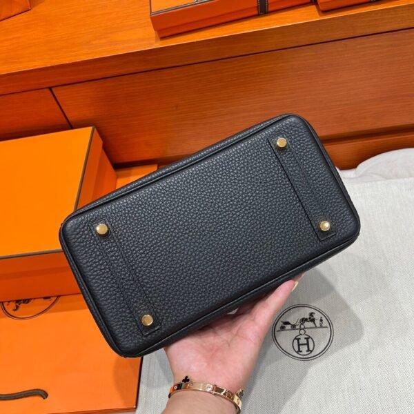 CK89 Noir Hermes Birkin 25CM Bag Togo Leather Gold Hardware All Handmade