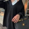 CK89 Noir Hermes Birkin 25CM Bag Togo Leather Gold Hardware All Handmade