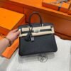 CK89 Black Hermes Birkin 25CM Bag Togo Leather Silver Hardware Full Handmade