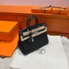 CK89 Black Hermes Birkin 25CM Bag Togo Leather Silver Hardware Full Handmade