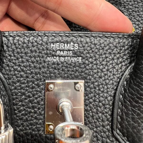CK89 Black Hermes Birkin 25CM Bag Togo Leather Silver Hardware Full Handmade