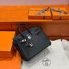 CK89 Black Hermes Birkin 25CM Bag Togo Leather Silver Hardware Full Handmade