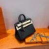 CK89 Black Hermes Birkin 25CM Bag Togo Leather Silver Hardware Full Handmade