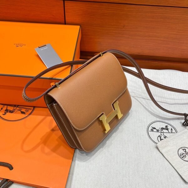 CK37 Gold Hermes Constance 19CM Miroir Bag Epsom Leather Gold Hardware