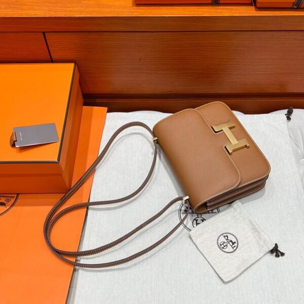 CK37 Gold Hermes Constance 19CM Miroir Bag Epsom Leather Gold Hardware