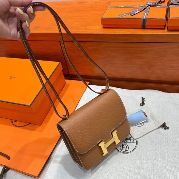 CK37 Gold Hermes Constance 19CM Miroir Bag Epsom Leather Gold Hardware