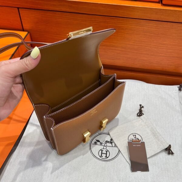 CK37 Gold Hermes Constance 19CM Miroir Bag Epsom Leather Gold Hardware