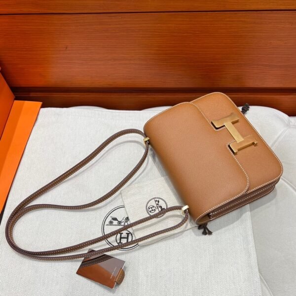 CK37 Gold Hermes Constance 19CM Miroir Bag Epsom Leather Gold Hardware