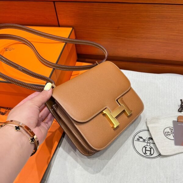 CK37 Gold Hermes Constance 19CM Miroir Bag Epsom Leather Gold Hardware