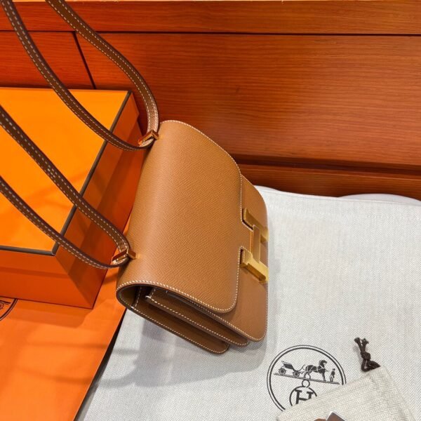 CK37 Gold Hermes Constance 19CM Miroir Bag Epsom Leather Gold Hardware