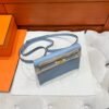 T0 Blue Brume Hermes Kelly Danse Bag Evercolor Leather All Handmade Gold Hardware