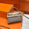CK18 Etoupe Hermes Mini Kelly 19CM Epsom Leather Gold Hardware All Handmade
