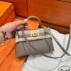 CK18 Etoupe Hermes Mini Kelly 19CM Epsom Leather Gold Hardware All Handmade