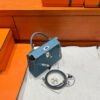 75 Blue Jean Hermes Mini Kelly 19CM Epsom Leather Gold Hardware All Handmade