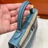 75 Blue Jean Hermes Mini Kelly 19CM Epsom Leather Gold Hardware All Handmade