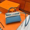 75 Blue Jean Hermes Mini Kelly 19CM Epsom Leather Gold Hardware All Handmade