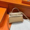 4B Biscuit Hermes Mini Kelly 19CM Chever Leather Gold Hardware All Handmade