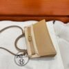 4B Biscuit Hermes Mini Kelly 19CM Chever Leather Gold Hardware All Handmade